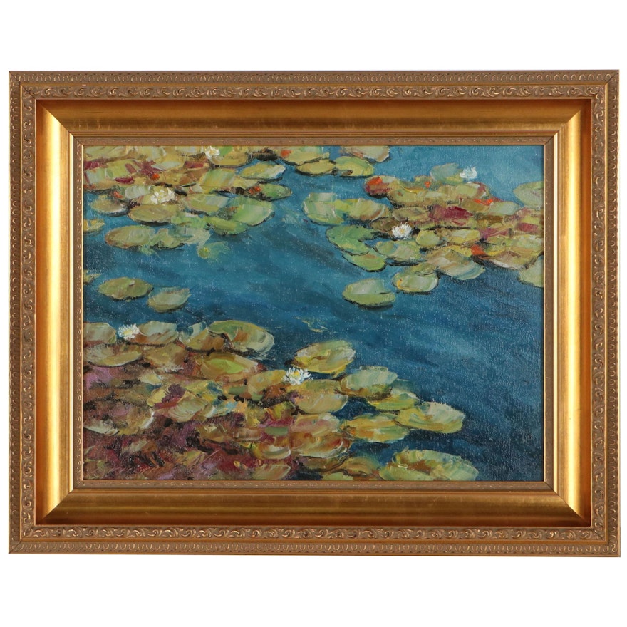 Garncarek Aleksander Oil Painting "Water Lilies," 2022
