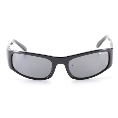 Liquid Manatee Glossy Black Polarized Wrap Sunglasses and Box