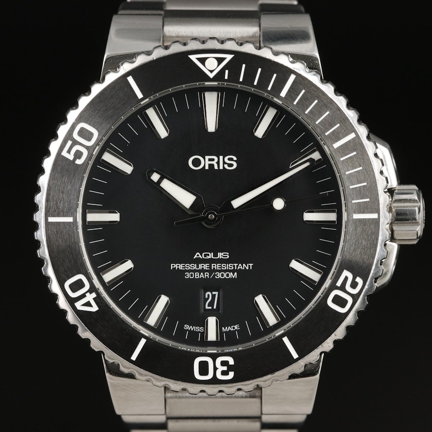 Oris Aquis Date Stainelss Steel and Ceramic Wristwatch