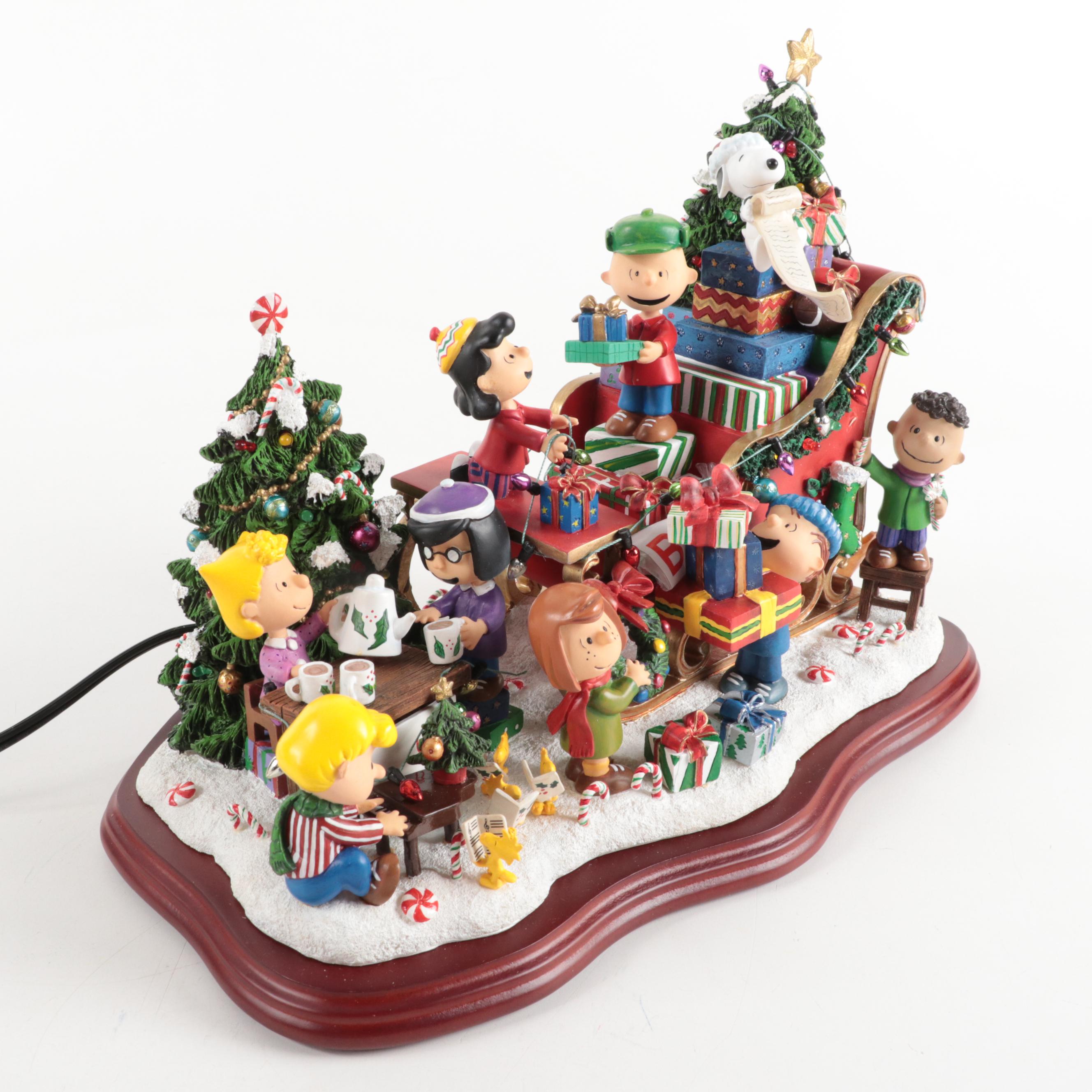 Danbury Mint "The Peanuts Christmas Sleigh" Illuminated Figurine EBTH