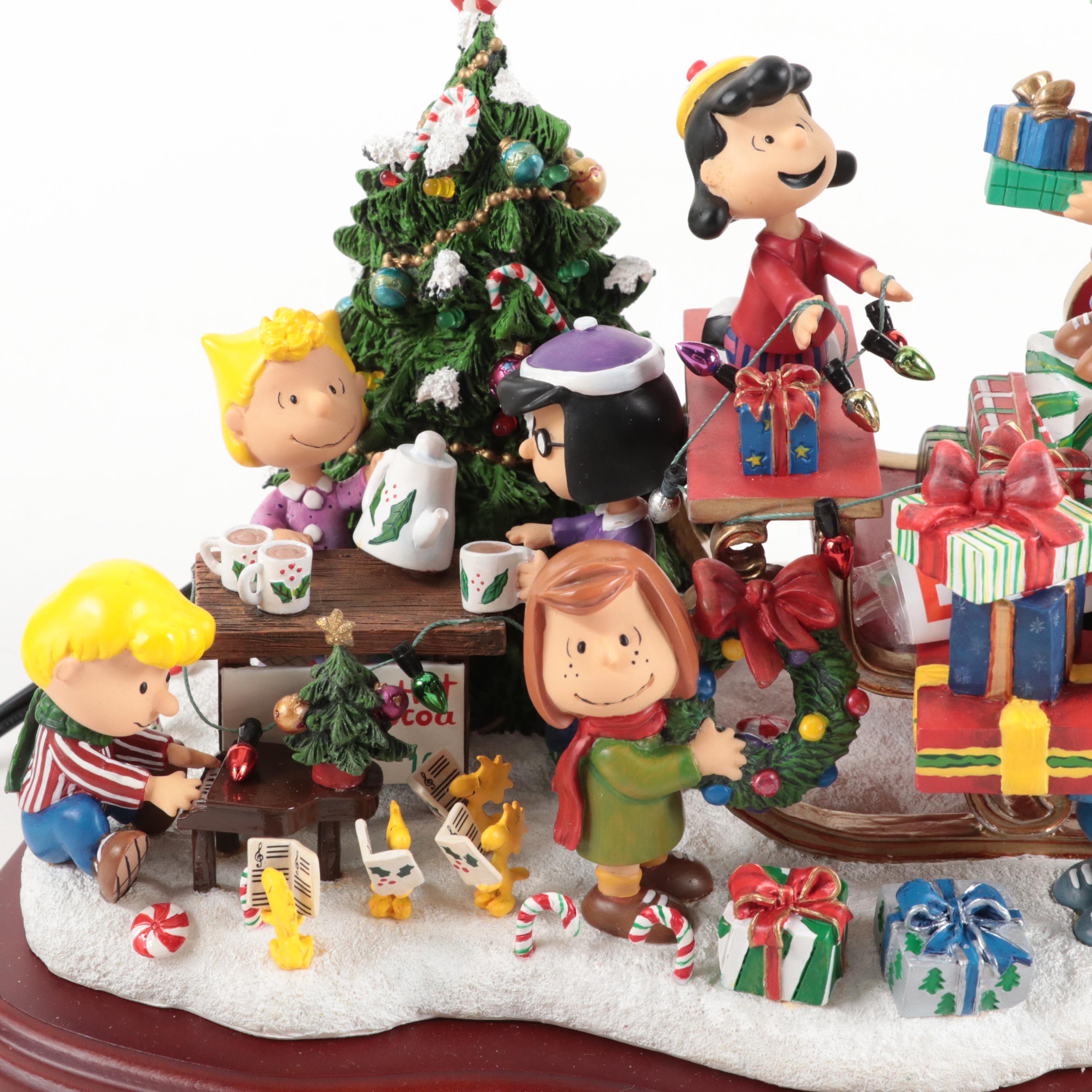 Danbury Mint "The Peanuts Christmas Sleigh" Illuminated Figurine EBTH