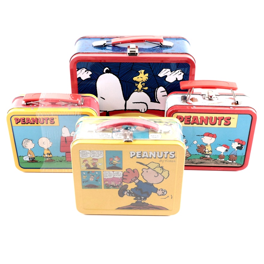 Peanuts Charlie Brown and Snoopy Tin Lunchboxes