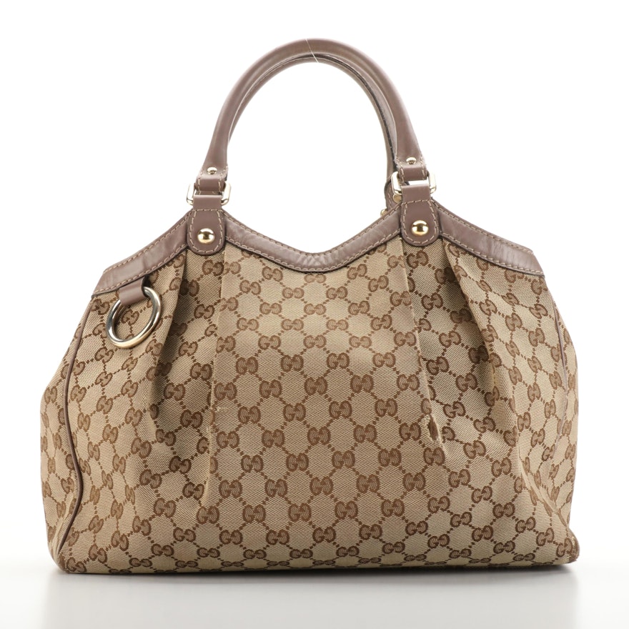 Gucci Sukey GG Canvas and Leather Handbag