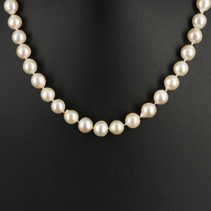 Pearl Choker with Sterling Clasp