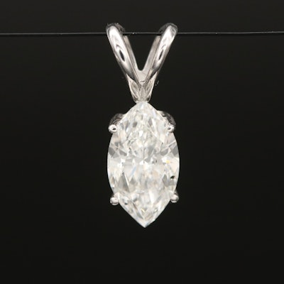 14K 1.04 CT Lab Grown Diamond Marquise Pendant