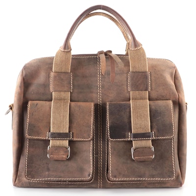 King Ranch Saddle Shop Carry-On Bag in Waxed Leather and Canvas