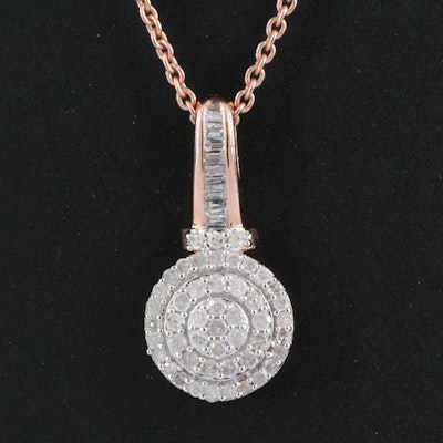 Sterling 0.25 CTW Diamond Pendant Necklace