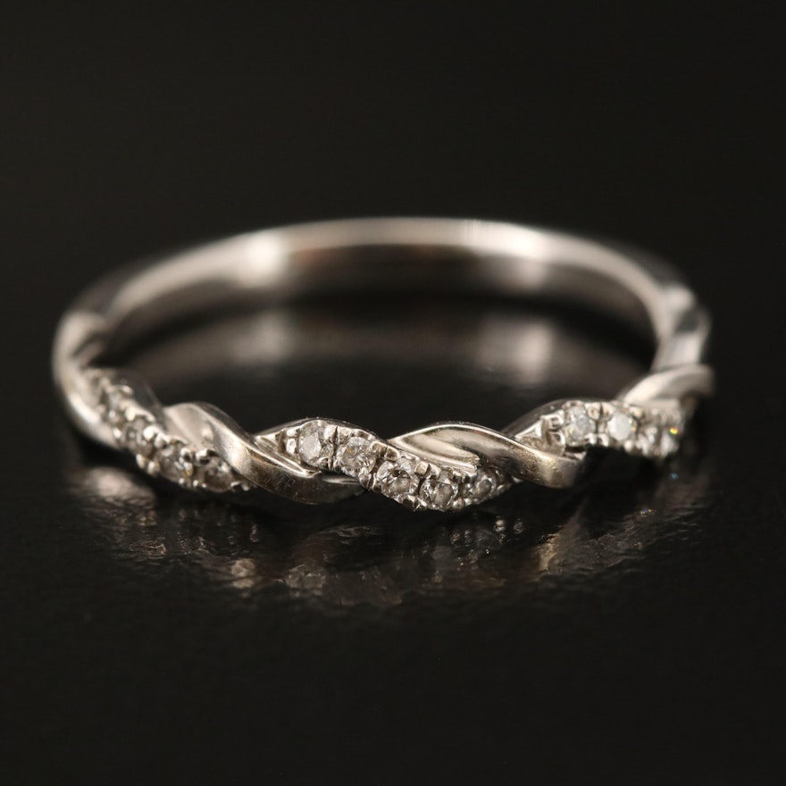 14K 0.10 CTW Diamond Braided Ring
