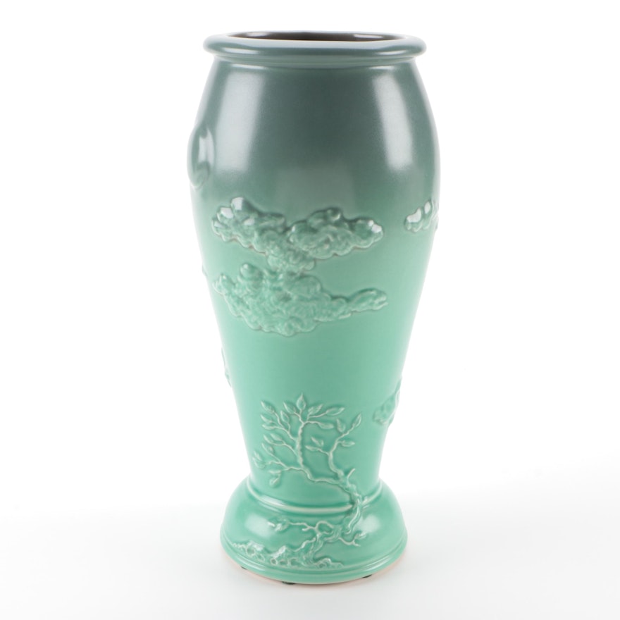 Rookwood Pottery Chinoiserie Style Ombré Green Vase, 2012