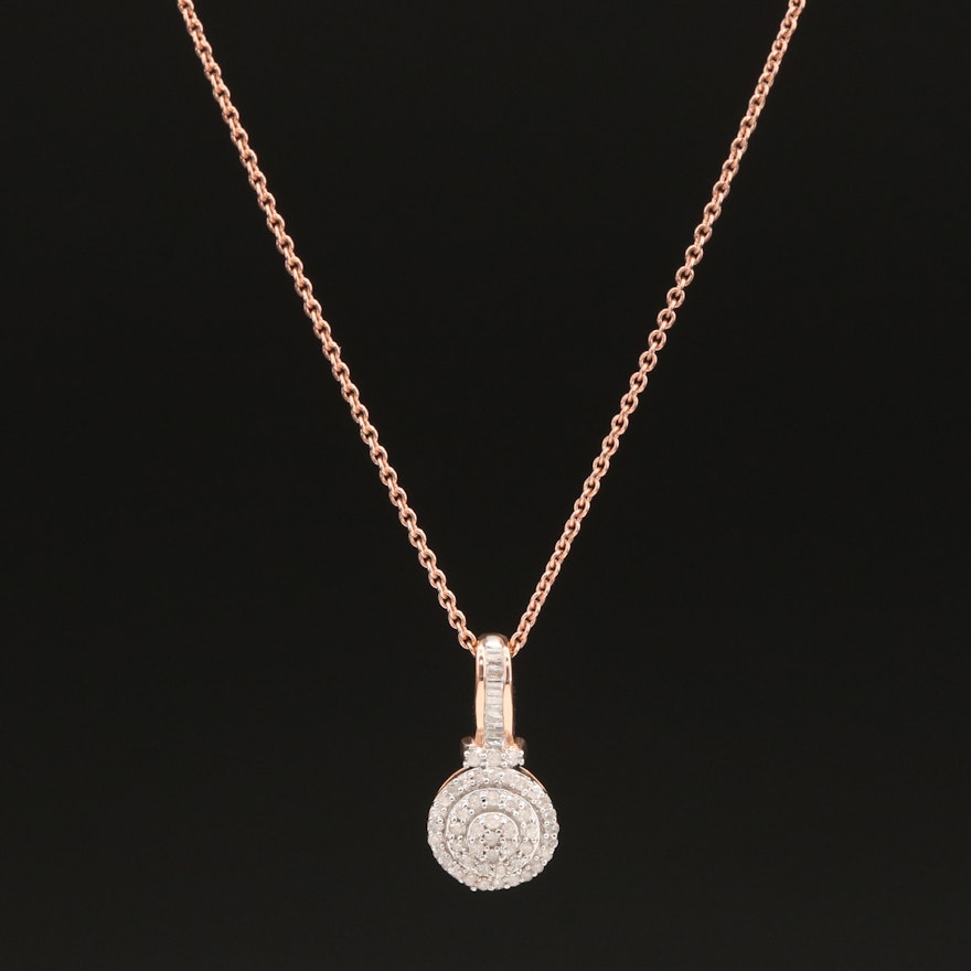 Sterling 0.26 CTW Diamond Pendant Necklace