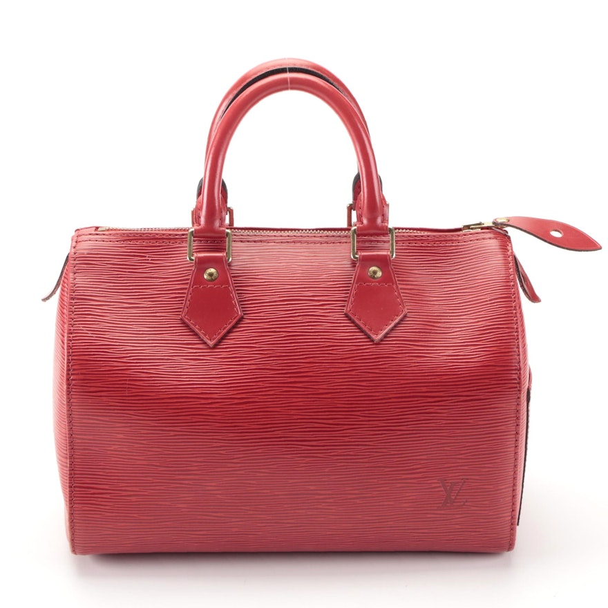 Louis Vuitton Speedy 25 in Castilian Red Epi and Smooth Leather