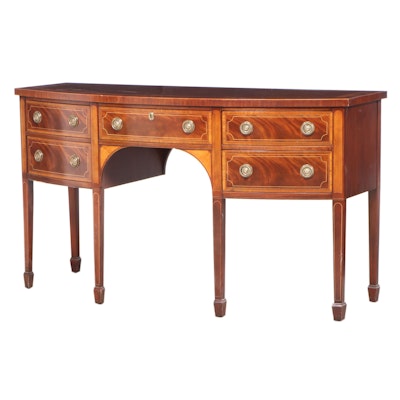 Baker Furniture "Historic Charleston" Mahogany and Marquetry Bowfront Sideboard