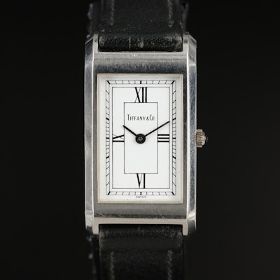 Tiffany & Co. Stainless Steel Tank Style Wristwatch