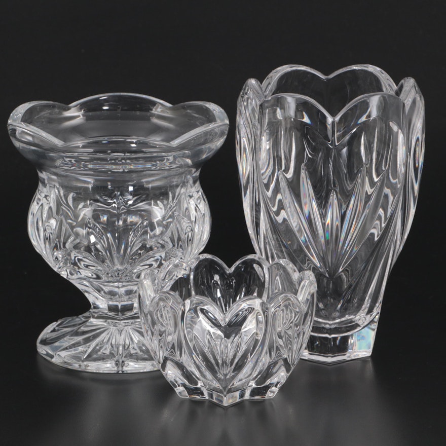 Marquis by Waterford "Caprice" Bowl and Vase with Other Crystal Footed Bowl