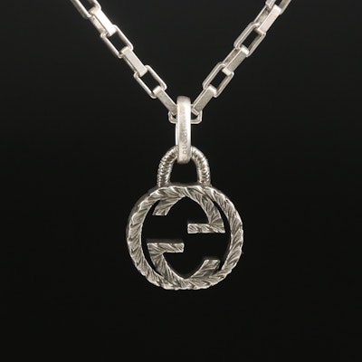 Gucci "Interlocking G" Sterling Pendant Necklace