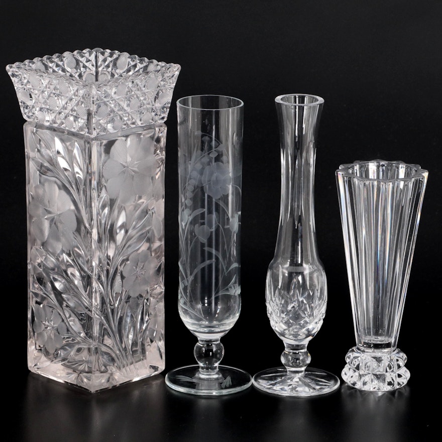 Waterford "Lismore" and Other Glass Vases