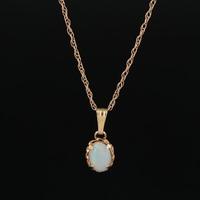 14K Opal Pendant Necklace