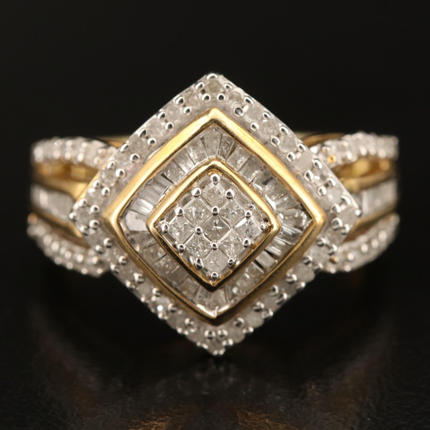 Sterling 0.77 CTW Diamond Ring
