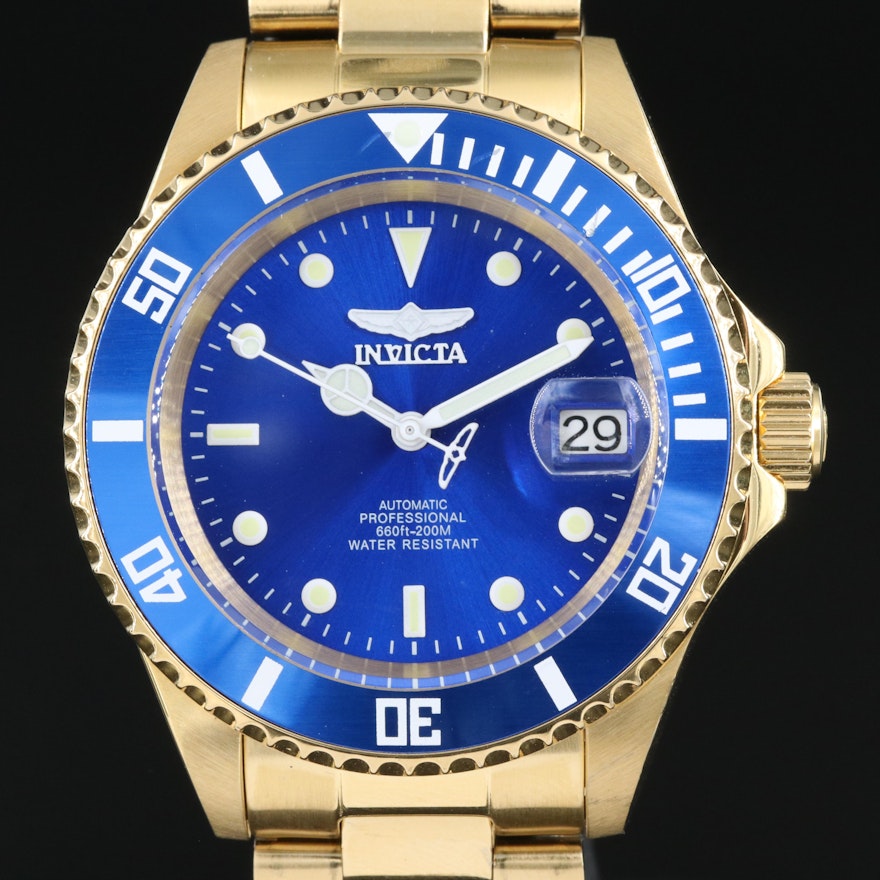 Invicta Automatic Pro Diver Blue Dial Wristwatch