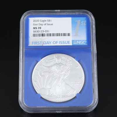 NGC Graded MS70 1st Day of Issue 2020 American Silver Eagle
