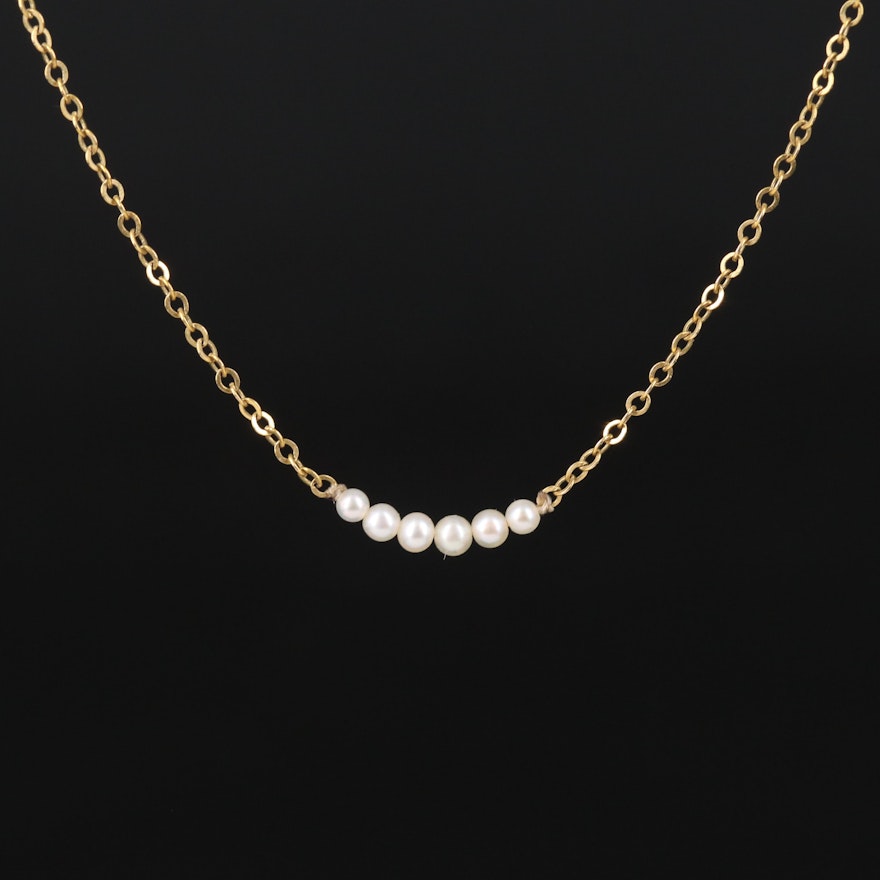 Antique 14K Seed Pearls Necklace