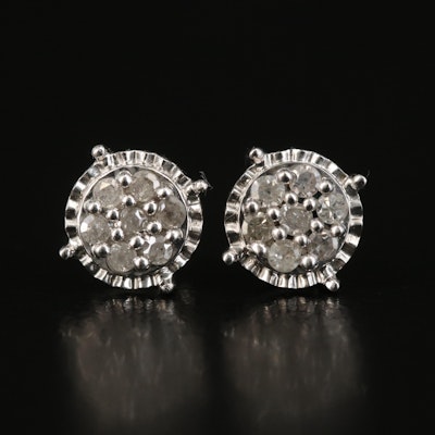 Sterling 0.28 CTW Diamond Stud Earrings