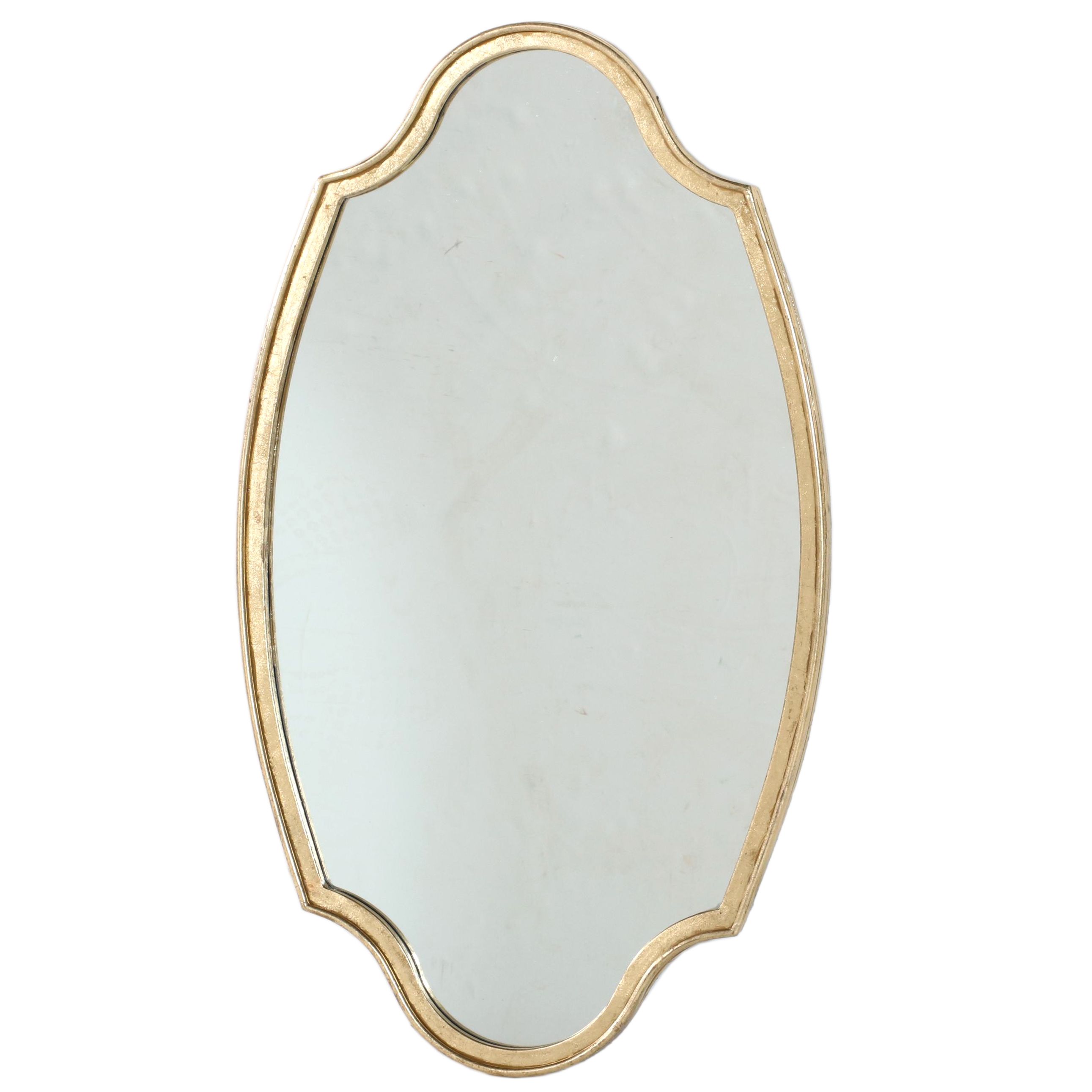 Decorative Oval Vanity Mirror in Gold Leaf Finish EBTH