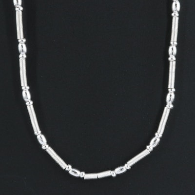 Italian Sterling Bead and Spring Necklace