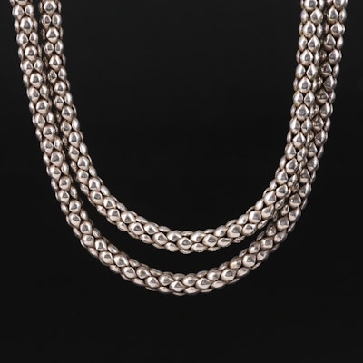 Sterling Double Strand Popcorn Chain