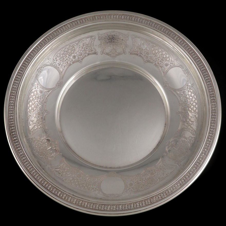 Gorham Sterling Silver Chased Serving Tray, 1923