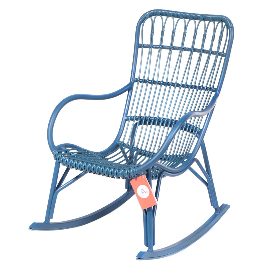 Article "Medan" Powder-Coated Aluminum and Synthetic Wicker Rocking Chair