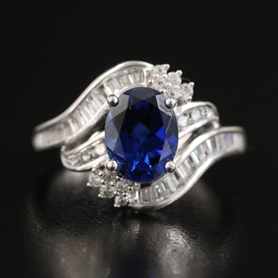 Sterling Blue and White Sapphire Ring