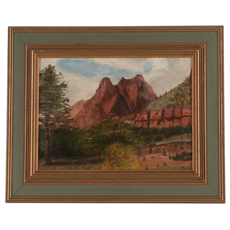 Haug Mountain Landscape Oil Painting "Grand Canyon, Utah"