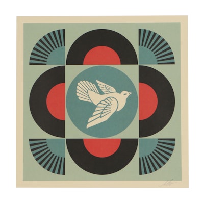 Shepard Fairey Offset Print "Geometric Dove - Black," 2021