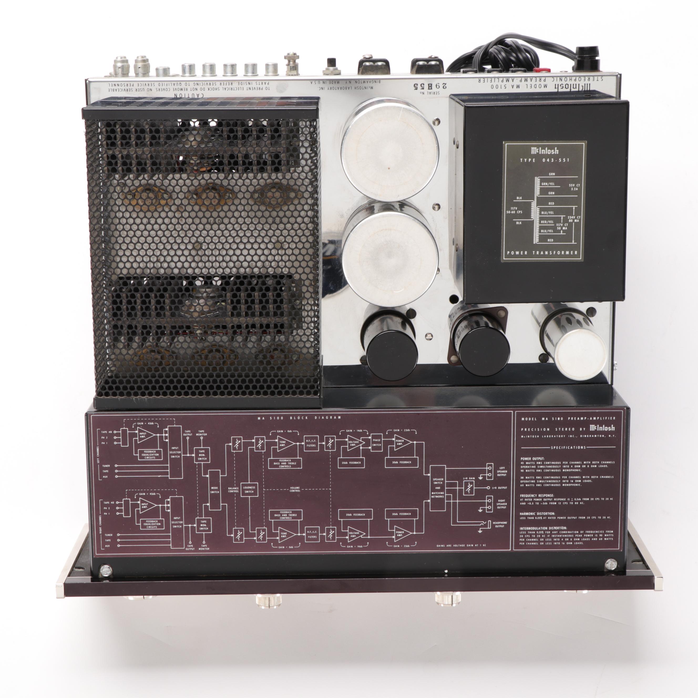 McIntosh Model MA5100 Solid State Stereo Integrated PreampAmplifier