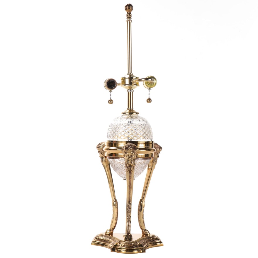 Baker Knapp & Tubbs Brass and Crystal Table Lamp