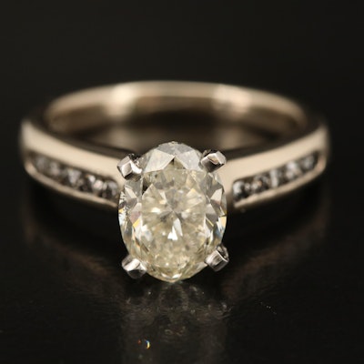 14K and Platinum 2.29 CT Diamond Ring with GIA Report