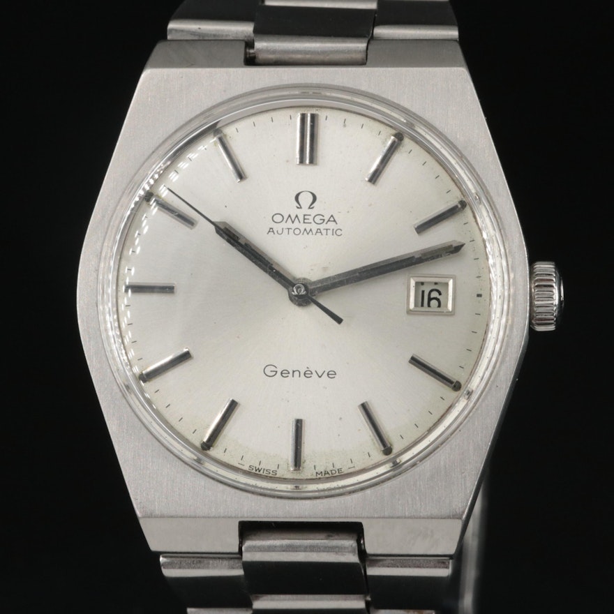 1972 Omega Geneve Stainless Steel Wristwatch