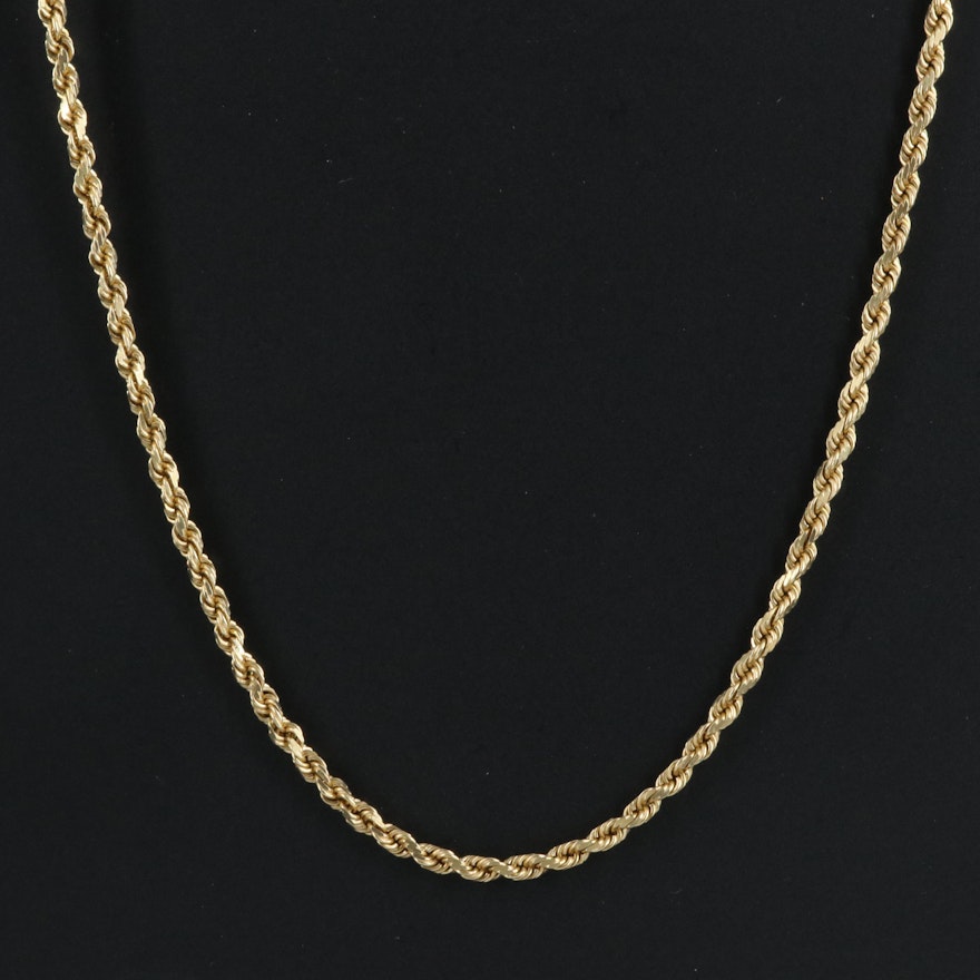 14K Rope Chain Necklace