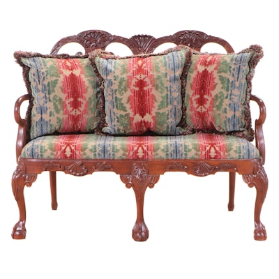 Chippendale Style Double-Chairback Settee, 20th Century