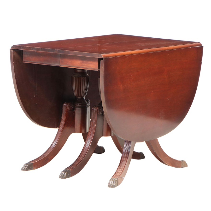 American Classical Style Mahogany Extending Drop-Leaf Dining Table, 20th Century