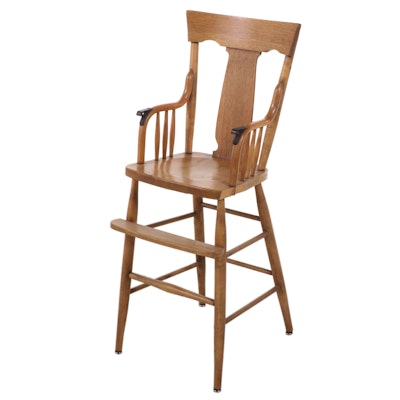 Child Height Oak Dining Chair, 20th Century