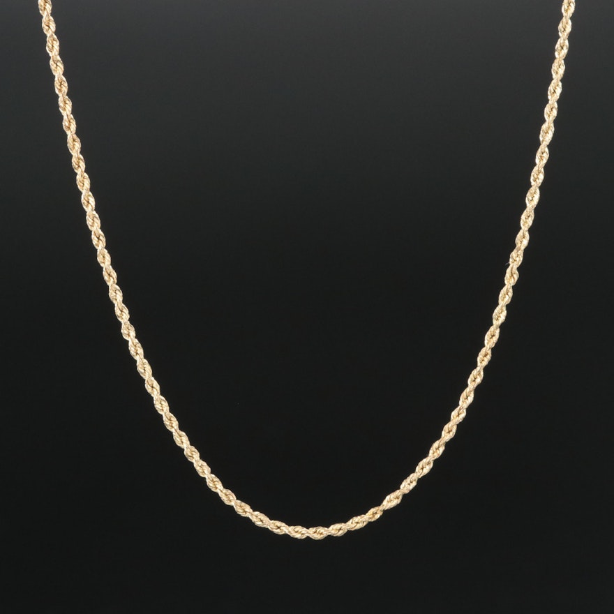 10K Rope Chain Necklace