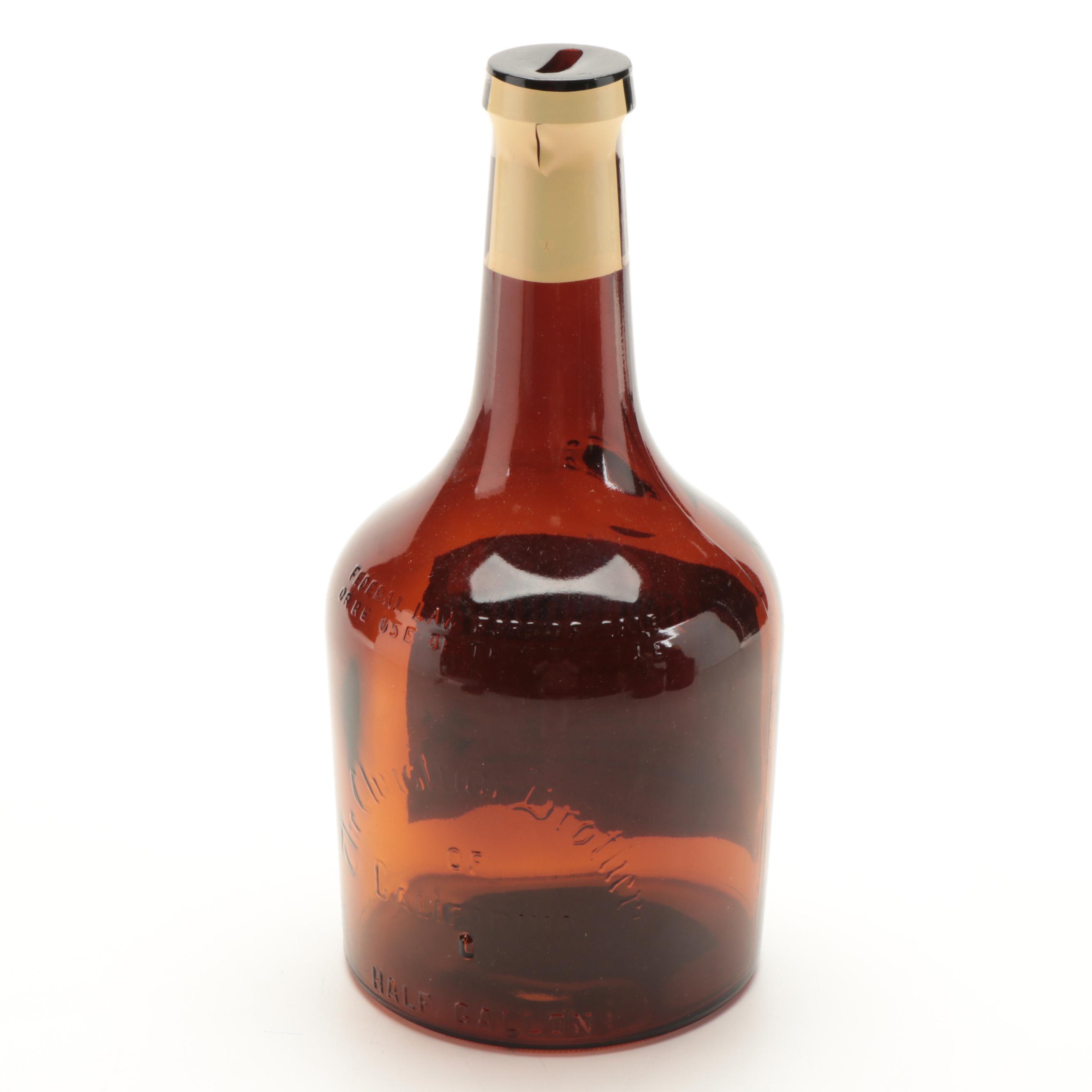 The Christian Brothers Glass Half Gallon Brandy Bottle Banks EBTH
