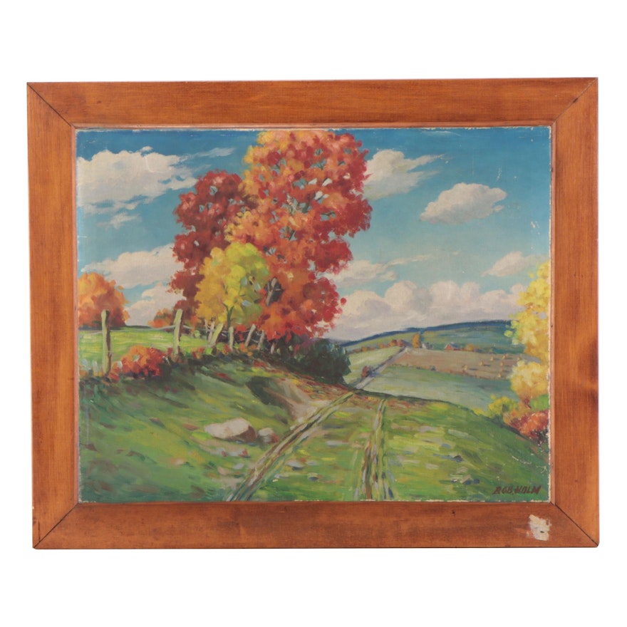 Bob Holm Landscape Oil Painting, Late 20th Century