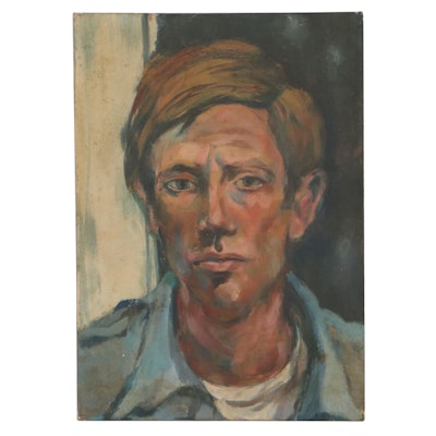 Margrit Tydings Acrylic Painting "Portrait-Michael," Circa 1970