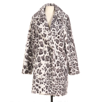 Hollister Faux Fur Leopard Print Coat