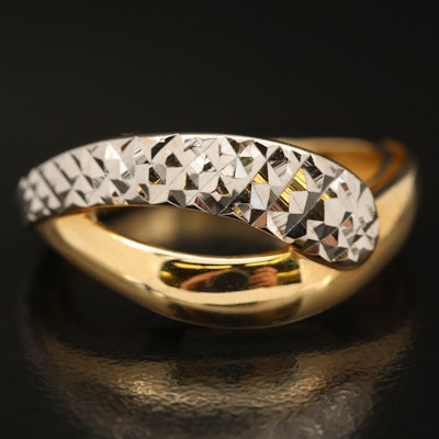 14K Two-Tone Diamond Cut Ring