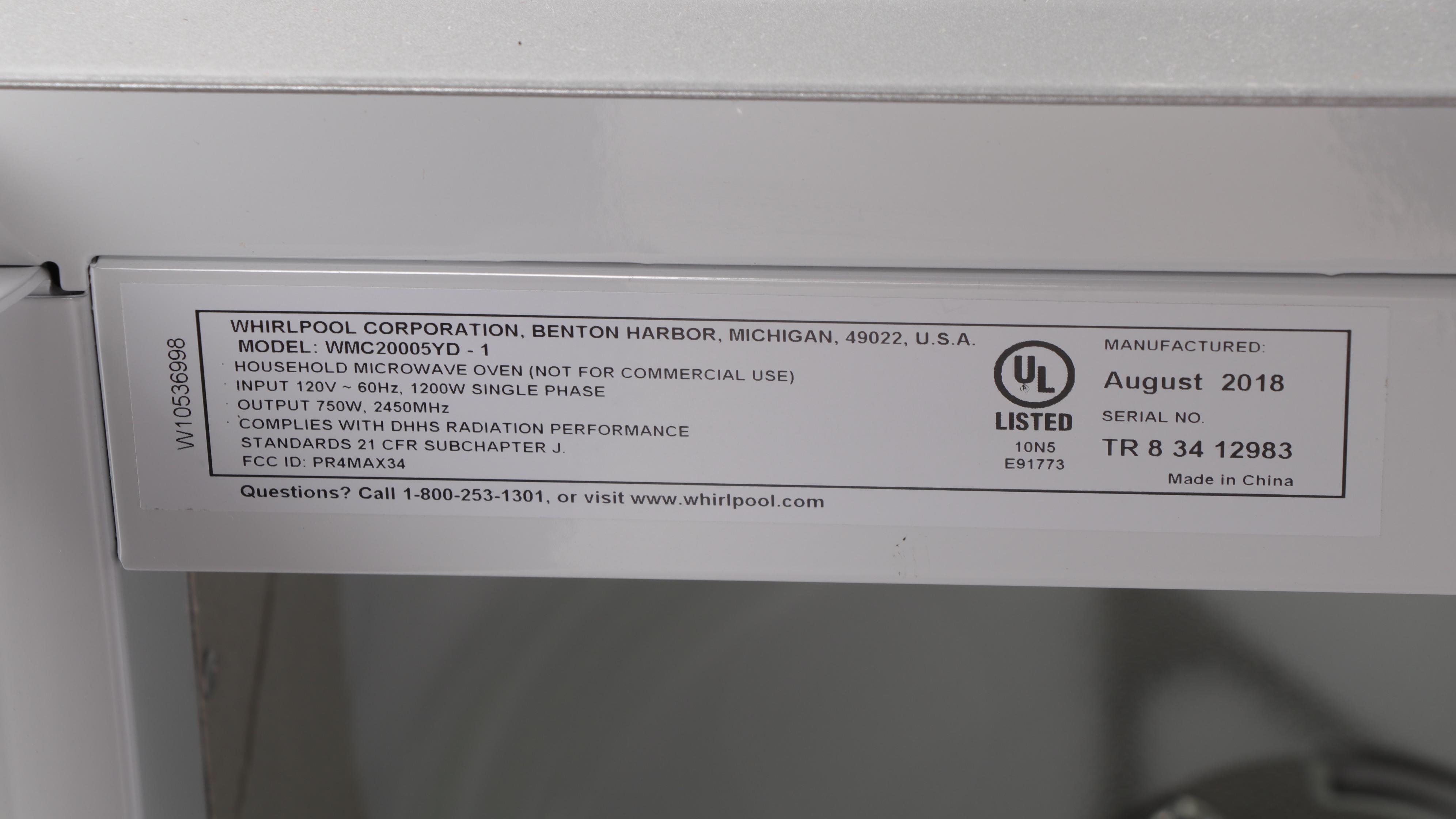 Whirlpool 0.5 Cu. Ft. Countertop Microwave EBTH