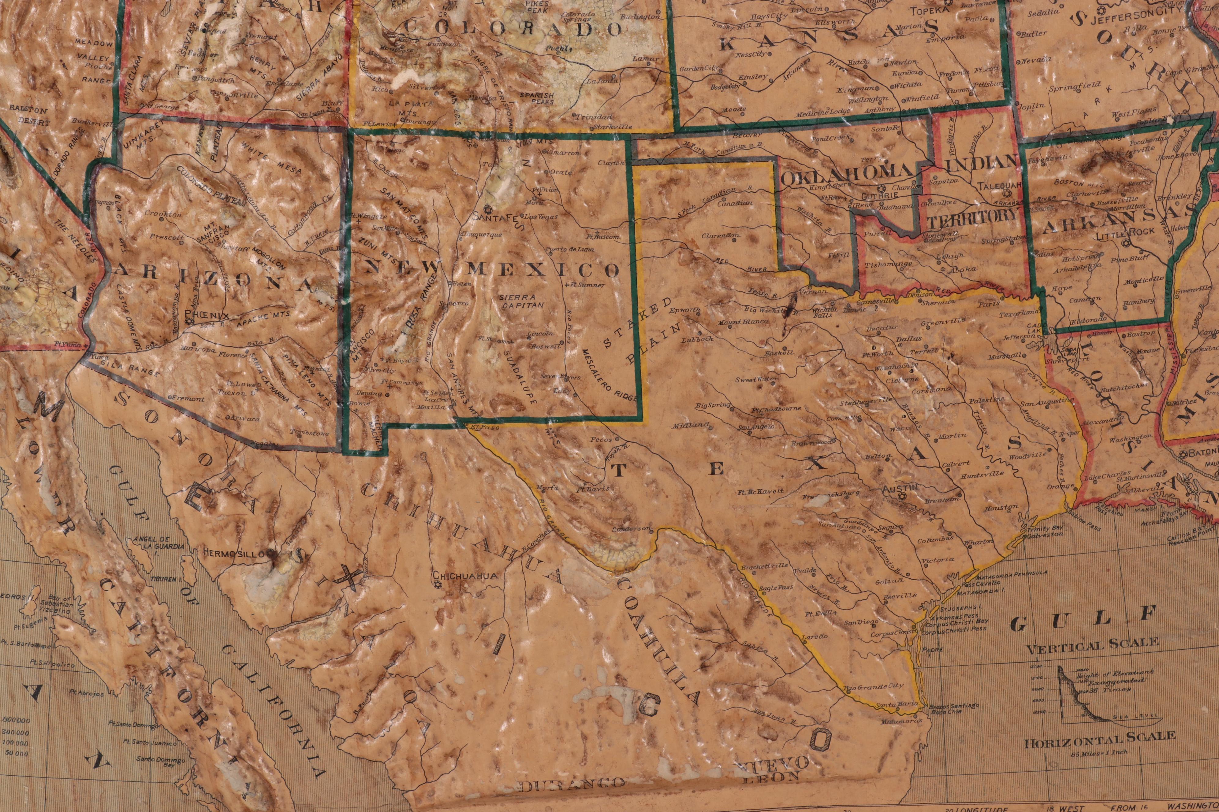Central School Supply House "Relief Map of United States," 1895 EBTH